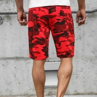 Guvpev muški ljetni casual fitness bodybuilding kamuflaže tiskane sportske hlače hlače - crvena m