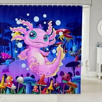 Slatka Axolotl tuš zavjesa Vodootporna crtana zavjesa Ocean Životinje Kupatila za djecu Tinejdžeri Djevojke