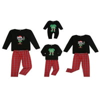 Božićna porodica koja odgovara pidžami set elf tiskane vrhove hlače za odmor salon za spavanje za spavanje