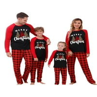 MA & Baby podudaranje božićne pidžame za obitelj, simpatični vrhovi ispisa sa plaičnim hlačama PJS PJS