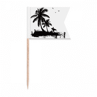 Plaža Kokosova stabla Ilustracija uzorak zastava za zube zastava za označavanje oznaka za zabavu