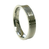Visoko polirani i centrirani od nehrđajućeg čelika, mat finish muške vjenčane prstene veličine 10