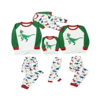 Wybzd Božićna porodica koja odgovara pidžami setovi slatki dinosaur Print dugih rukava pulover vrhove