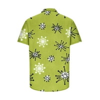 Ernkv muške slobodne udobne košulje odjeća s kratkim rukavima majica rever pulover Havajska plaža cvjetna