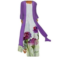 Leesechin ženske ljetne haljine čišćenje Žene Ležerne prilike cvjetne ispis O-izrez rukavice haljine
