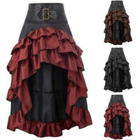 Žene Gothic punk parni viktorijanski nepravilni ručni tortu haljina dugačka suknja crna xl