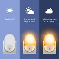 Unesite noćno svjetlo, fotoelektrični senzor LED svjetla iz sumraka do zore, zatamnjena 2800-3000k topla