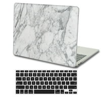 Kaishek Hard Shell futrola Kompatibilan je samo MacBook Pro 15 s mrežnom ekranom bez dodira Nema CD-ROM-a, bez USB-C + crni poklopac tastature: Mramor 49