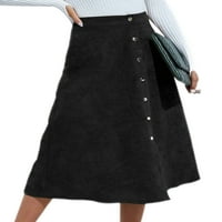 Paille Dame Long suknja Skirt visokog struka Swing Plain Holiday Black L