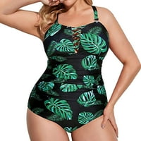 Booker Women plus veličina Push up podstavljeni bikini trening kupaći kostim Skirredni cisterni kupaći