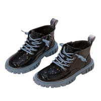 Tenmi Girls Pješačenje Comfort borbeno čizme Mid Top gležnjače Boots School Crno otporna strana Zip