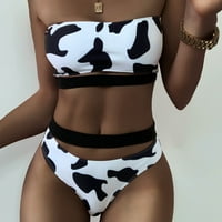 OAVQHLG3B kupaći kostim za žene Bikini kupaći komisionici Ženska modna krava Print Split kupaći kostimi