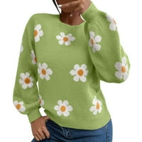Ženski pulover džemper modni cvijet jakard pletena gornja jesen zima novi džemperi za okrugli vrat za