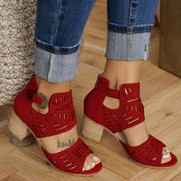 Honeeladyy ženske dame moda peep toe visoke pete čvrste kopče casual cipele sandale žene sandale čišćenje