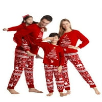 Glonme dugih rukava Porodični obitelj Pajamas Set za žene Muška djeca Mekane božićne večeri Xmas PJS