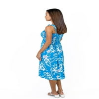 Svijetla haljina s kratkom cijevi, napravljena na Havajima