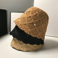 Huanledash kratki bradnik Fau Pearls Decor decr rombus tekstura kašika šešir za žene Ljeto učvršćeni
