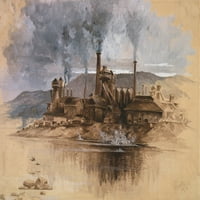 Betlehem čelik djeluje u maju 1881. akvarel slikanje Joseph Pennell. istorija