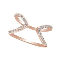 0. Carat okrugli oblik bijeli prirodni dijamantski modni zaručnički prsten u 14K ružin zlatni prsten
