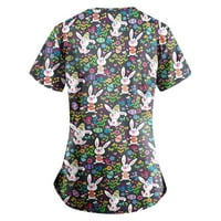 Ženski ljetni vrhovi kratki rukav casual bluza Grafički printira Ženska majica Crew izrez višebojni