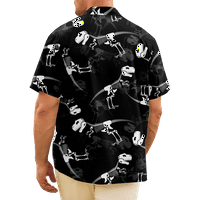 Muška havajska majica za muškarce i dječake - Dinosaur Print Holiday Weather Majice za muškarce - Dugme
