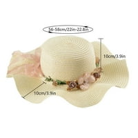 Ljetna slamna šešir s velikim ženskim lukom primorskim morskom odmorom za odmor šešir za sunčanje ženski