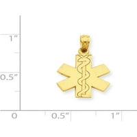 Dizajner 14k žuti zlatni paramedicik EMT simbol privjesak napravljen u Peru -Jetudwelry od slatkih graška