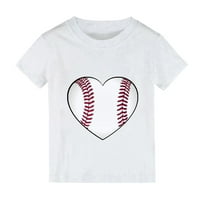 Ljeto u boji bejzbol srca crtani crtani dječaci i djevojke vrše majice kratkih rukava za dječake i djevojke