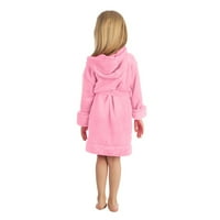 Elowel Pajamas Kids Robe s kapuljačom za dječake i djevojke Fleece haljine svjetlo ružičaste veličine