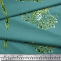 Soimoi plavi pamučni voil tkanina pšenica i djetelina lišće ispisa šivaće tkanine
