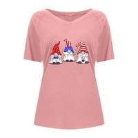 APEPAL ženske majice V vrat T izrezani kratki rukav Split ljetni vrhovi Dressy Ležerne prilike ružičaste