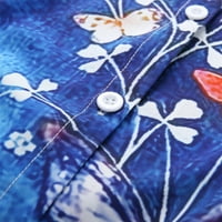 Ženski modni leptir print prsluk bez rukava bez rukava Ležerne bluze vrhovi trendi majica dugih rukava
