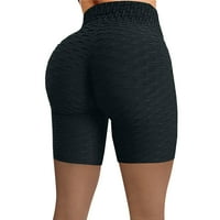 Ženske elastične visokog struka joge hlače fitness workout gamaše hlače ravne tanke kratke pantalone