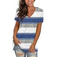 Ženski bluze Ženski povremeni V-izrez T-majica s kratkim rukavima, tiskana plus veličina Ljetna majica