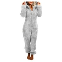 Kaput za žene Ženske zglobove dugih rukava šampin pidžama, ležerna zima topla ROMPE modni kaput za spavanje