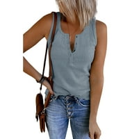 Ženska ljetna rebrasta prsluka V-izrez tanka majica za pletene majice