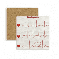 Elektrokardiogram dizajn srca Kvadratni šalica za šalice mat pognol