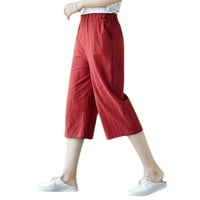 HOWD Ljeto Žene Elastične labave široke noge ravne hlače sa čvrstim bojama Capri