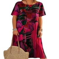 Sanviglor Women dugačka haljina CREW izrez Maxi haljine Sažetak Ispis Ljeto Plaža Sundress Kaftan party