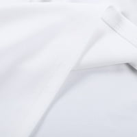 Ruffle haljina Ljetna žena seksi V-izrez Elegantna tanka partijska haljina bijela m