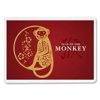 Silueta, godina majmuna, majmuna u krugu, fenjer Press, premium igraće kartice, paluba s jokerima, USA