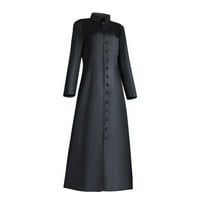 Zimska kaput za čišćenje žena Čvrsta prozračna dugmeta za dugih rukava ogrtač kostim Cosplay Chaplaincy