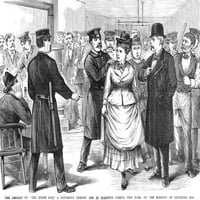 Njujorški policijski raid, 1875. Nwood graving, 1875. Poster Print by