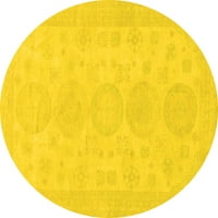 Ahgly Kompanija Mašina koja prati u zatvorenom okruglom okrugle apstraktne žute moderne prostirke, 7