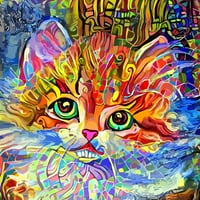 Impresionist Cat Portret ploča tkanina