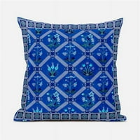 Amrita Sen Designs CAPL1053BRCD-ZP- in. Mughal Art BroadCloth Indoor i vanjski patentni jastuk - plava,