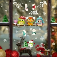 Šarene božićne naljepnice Dimble Slatko crtani prozori Prozori Romantični dekor Klipovi crtani prozori