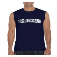 MMF - Muška grafička majica bez rukava, do muškaraca veličine 3xl - Otoci Turks i Caicos