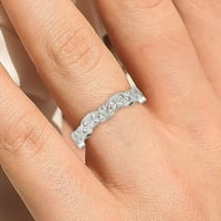 Radhe Diamond Moissinite vjenčani prsten 18k bijelo zlato preko srebra