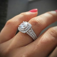 Nakit za prsten okrugli dijamantni vjenčani opseg Pribor za prstenje veličine prstena za žene legura